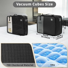 Vacuum Packing Cubes with Pump – IPX8 Compression Bags for Travel