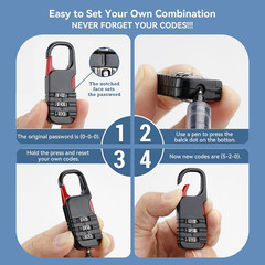 Mini Padlock, 3 Pcs Small Locks Set with 3 Digits Combination for Kids Diary…