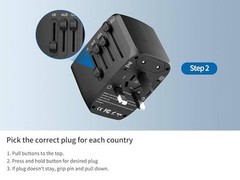 International Travel Adapter Voltage Converter Combo for 100V-240V with 2 Black