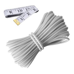 HEMYLU Elastic Cord 1/8 Inch (3MM) x 33FT, White 3mm x 10m,