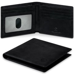 Genuine Leather Bifold Wallet for Men – RFID Blocking Slim Wallet CH BLACK