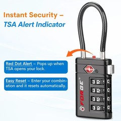 TSA Approved Luggage Locks 4 Digit Combination TSA Travel Locks with TSA008, Ope