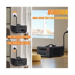 8000W Voltage Converter Transformer Step Up 110V/120V to220V/240V or Step Dow…