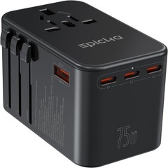 EPICKA Universal Travel Adapter GaN 75W 5 Ports