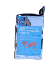 Lewis N Clark Universal Power Adapter 4-in-1 EK135 Travel Adapter Color Blue NIB