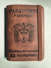 Colombian genuine leather passport holder