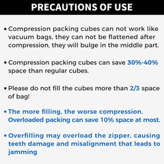 4 Set/6 Set/8 Set Compression Packing Cubes Travel Accessories