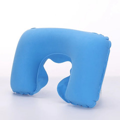 1 pc Inflatable Travel Neck Pillow Soft Plush Cover Car Flight Office NEW