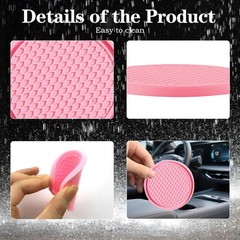 Sodcay 4 PCS Car Cup Holder Inserts, Anti Slip PVC Honeycomb 4 PCS, Pink