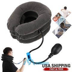 Inflatable Air Neck Pillow Cervical Head Traction Pain Relief Therapy Device USA