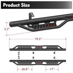 Non Slip Running Boards Double Cab Accessories Easy Install for 2024 2025 Heavy