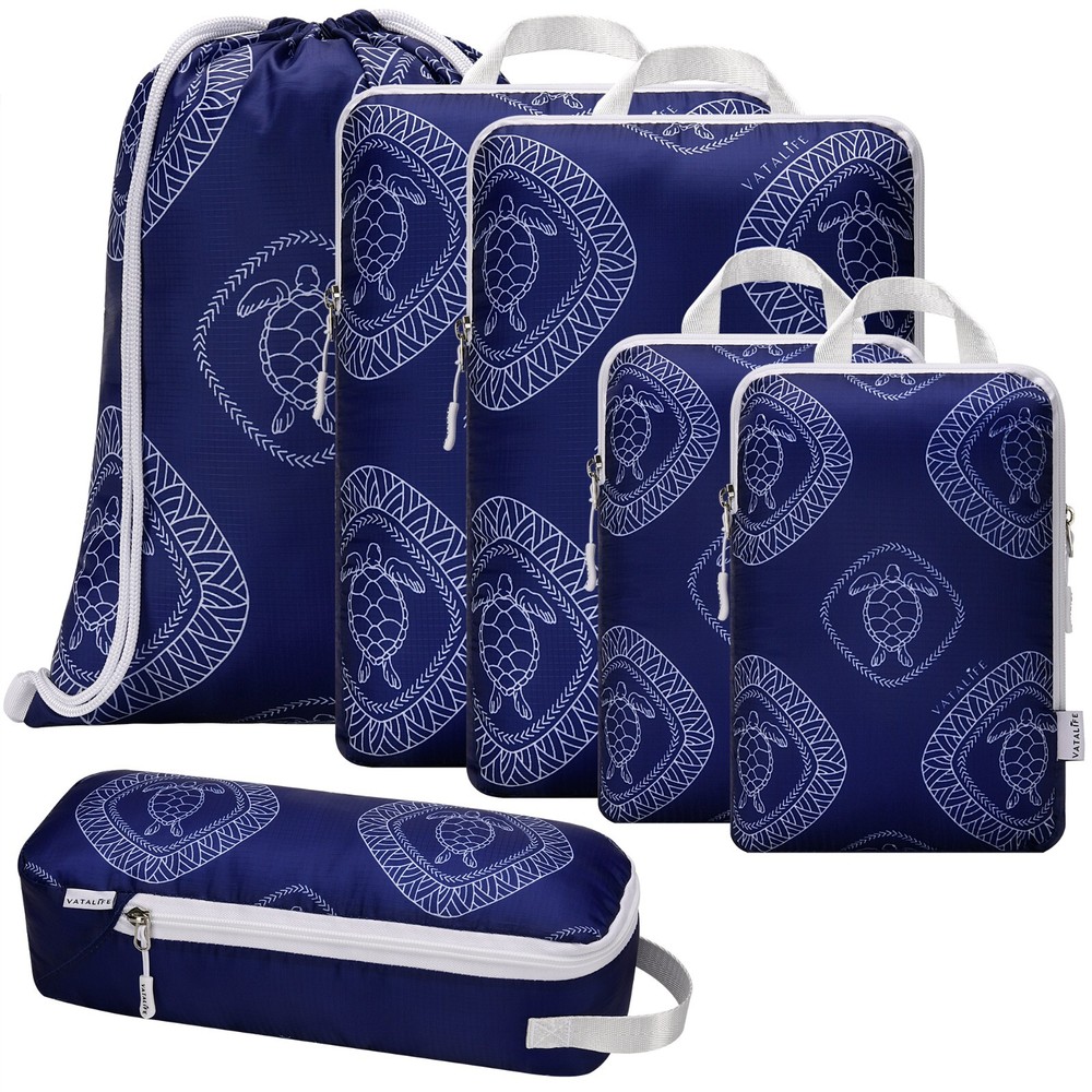 Compression Packing Cubes 6pc Set for Luggage, Travel Agency Gift, Fits Carry-On