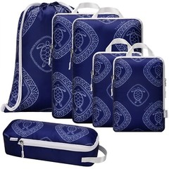 Compression Packing Cubes 6pc Set for Luggage, Travel Agency Gift, Fits Carry-On