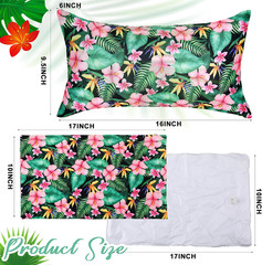 4-Pack Portable Inflatable Beach Pillows with Washable Covers – Tropical Design