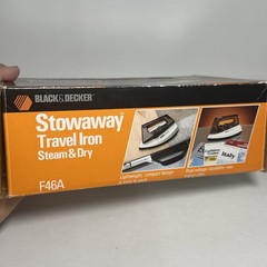Black & Decker F46A Stowaway Folding Handle Steam & Dry Travel Iron Tested Works