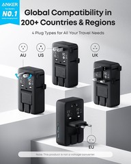 Essential Nano Travel Adapter with 1 AC & 4 USB Ports – Never Run Out of Charge
