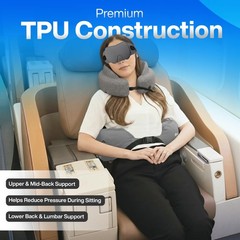 4-in-1 Travel Comfort Set Inflatable Neck Pillow, Convertible Lumbar Support …