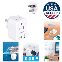 Travel-Savvy Power Adapter for Australia with 5 Ports – Compact & Lightweight