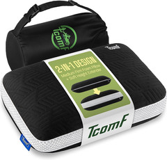 Camping Pillow: Dual Cover, Memory Foam Travel Pillow, Medium Firm Camp Pillow,