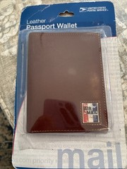 USPS Leather Passport Records Wallet-5 Card Slots -RFID Protection–NEW in Pkg