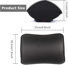 Compact Memory Foam Neck Pillow with Leather Cover – Ideal for Travel & Office