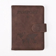 Leather Passport Holder Travel Wallet with ID Credit Card Slot PU Leather