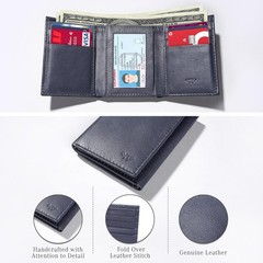 Full Grain Genuine Leather Wallet for Men, Handcrafted Travel Wallet, Minimal…