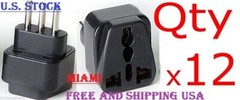12-PK American To Italy Plug Adapter Travel Converter USA UA To Italian Type L