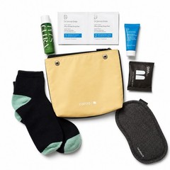 CARAA JetBlue-Mint Amenities Travel Pouch: Dr.Dennis Gross Plus Ultra Socks NEW