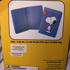 PEANUTS PASSPORT HOLDER SNOOPY BLUE RED WHITE 4.125 X 5.625 NWT
