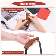 3PCS Leather Handle Wrap with 2 Metal Clasps,Navy Blue, Sky Blue, Brown