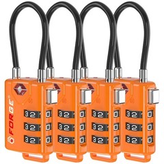 sh2 TSA Approved Cable Luggage Locks, Re-settable Combination with Alloy Body
