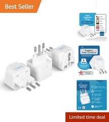 3-Pack Italy Travel Plug Adapter – Type L for European & South American Devices