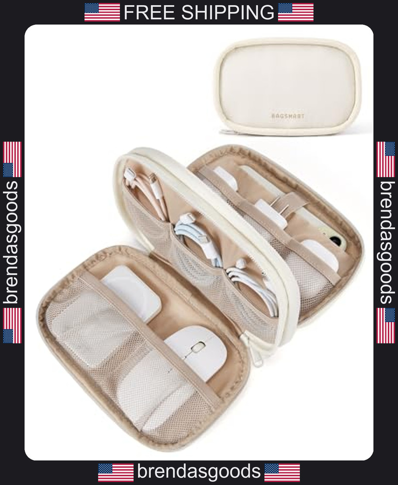 Travel Cord Organizer Bag with Multiple Mesh Pockets