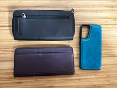 Safe Keeper Wallet – purple leather wallet and embossed phone case