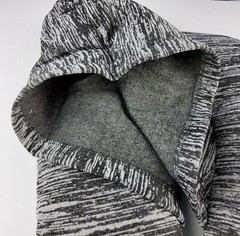 Bennkai Travel Pillow Sleeper With Fleece Lined Hoodie Black Grey