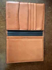 Coach Passport Holder Wallet Case Cognac Leather