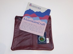 ADVENTURE 16 MOUNTAINCRAFT Leatherworks MAROON 100% Cow Leather ZIP POUCH NEW