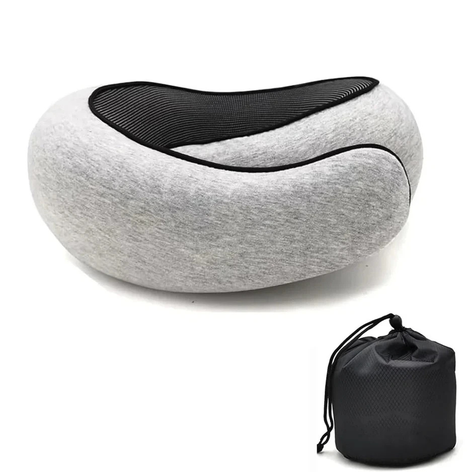 1pc Memory Foam U-Shaped Travel Neck Pillow: Snail Style Portable Support
