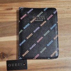 GUESS Black Multi Faux Leather Passport Case Wallet Organizer 22GF088 Sleeves