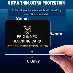 SaiTech IT 5 Pack RFID Blocking Card, One Card Protects 5 Pcs Black, Black