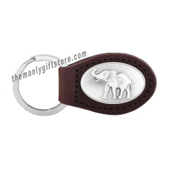 NCAA Alabama Elephant Zep-Pro Leather Concho Key Fob brown keychain