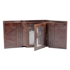 Mens Genuine Leather Wallet, Large Capacity Trifold Wallet for Men with 3 ID …