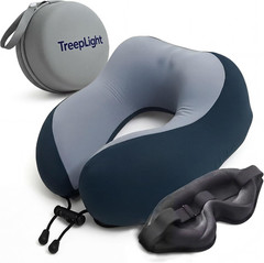 Travel Pillow Set – Memory Foam Neck Pillow with 3D Sleep Mask, Eye Mask for Sle