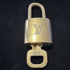 Louis Vuitton Solid Brass Gold-tone Padlock with #300 Key