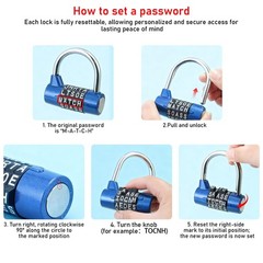 KIBBEH 3 Pack Heavy Duty 5-Letter Combination Lock, Resettable Keyless Word L…