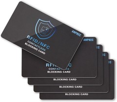 5 Pack RFID Blocking Card – Protects Entire Wallet, NFC Debit & Credit Cards New