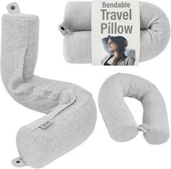 Twist Memory Foam Travel Pillow, Bendable Neck Pillow for Airplane, Car and H…