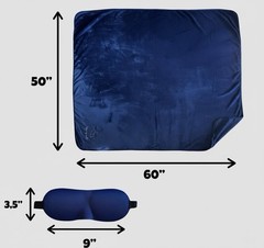 Ultra-Compact Travel Blanket-Soft Fleece with Strap Best Gift Idea 3D Sleep mask