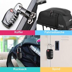 1 Pack Luggage Suitcase Locks 3 Dial Combination TSA Approved Travel Black Small